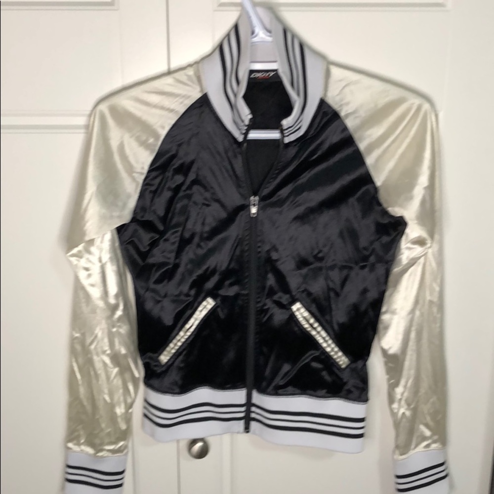 DKNY active jacket in black and white silky smooth